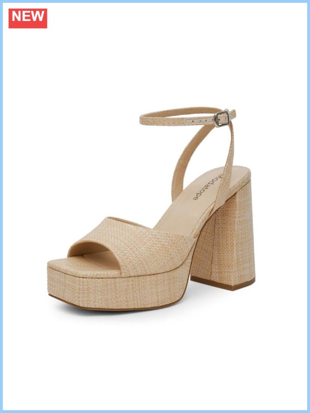 Platform Heels for Women Chunky Heel Open Toe Ankle Strap Sandals PU Leather